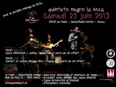 flyer Milonga_con Quinteto Negro