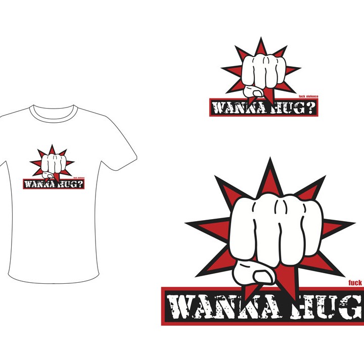 “wanna hug?” (traduction: tu veux un câlin? - contre la violence gratuite chez les jeunes)